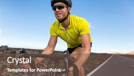  Presentation with professional training - Presentation with man biking riding road bike background and a tawny brown colored foreground