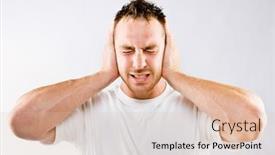  Presentation with noise - Slides having man-blocking-out-loud-noise background and a lemonade colored foreground