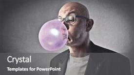  Presentation with chewing gum - Beautiful presentation featuring man blowing bubbles backdrop and a gray colored foreground