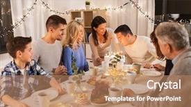  Presentation with happy birthday cake - PPT theme having man blowing candles on birthday background and a  colored foreground