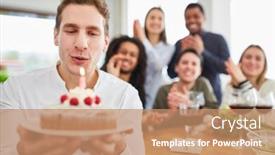  Presentation with dining table - Audience pleasing presentation consisting of man-blows-out-candle backdrop and a coral colored foreground
