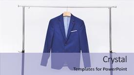  Presentation with music man in suit guitar - Amazing presentation having man blue suit on hangers backdrop and a light blue colored foreground