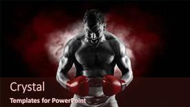 Presentation with black man - Amazing PPT layouts having man-boxer-in-red-gloves backdrop and a wine colored foreground