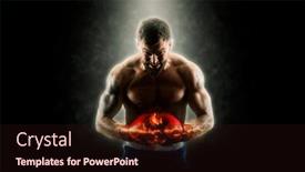  Presentation with red banner - Beautiful theme featuring man-boxer-in-red-gloves backdrop and a wine colored foreground