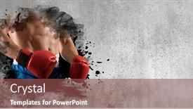  Presentation with red banner - Audience pleasing PPT layouts consisting of man-boxer-in-red-gloves backdrop and a tawny brown colored foreground