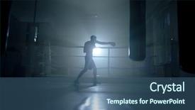  Presentation with boxer - Colorful PPT layouts enhanced with man boxer training backdrop and a ocean colored foreground