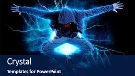  Presentation with electricity - Presentation theme enhanced with man break dancing on electricity background and a navy blue colored foreground