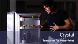  Presentation with diet - Audience pleasing presentation design consisting of man breaking diet at night backdrop and a ocean colored foreground