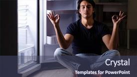  Presentation with diet - Presentation theme featuring man breaking diet at night background and a ocean colored foreground