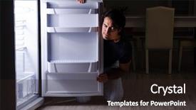  Presentation with fridge - Audience pleasing PPT layouts consisting of man breaking diet at night backdrop and a wine colored foreground