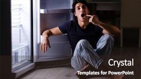  Presentation with fridge - Cool new theme with man breaking diet at night backdrop and a wine colored foreground