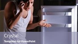  Presentation with diet - Presentation enhanced with man-breaking-diet-at-night background and a gray colored foreground