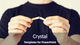  Presentation with breaking news of cancer - Audience pleasing slides consisting of man breaking the cigarette backdrop and a wine colored foreground