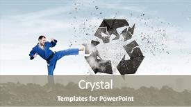  Presentation with recycle - PPT theme consisting of man breaking with leg concrete background and a  colored foreground