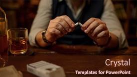  Presentation with habit - Beautiful presentation featuring man-breaks-a-cigarette-bad backdrop and a wine colored foreground