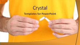  Presentation with cigarette - Presentation having man breaks down the cigarette close up background and a light gray colored foreground