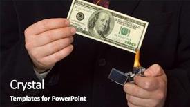  Presentation with joint venture crowdfunding money business - Slides having close up yellowish vintage of dictionary text background and a gold colored foreground