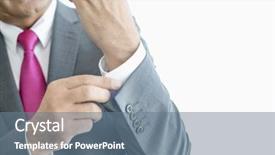  Presentation with mature female surgeon - Presentation theme having man buttons - midsection of mature businessman buttoning background and a  colored foreground