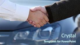  Presentation with car buying - Beautiful presentation featuring man buying car backdrop and a ocean colored foreground