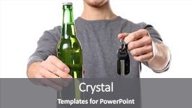  Presentation with beer bottle - Amazing PPT theme having don't drink and drive backdrop and a gray colored foreground