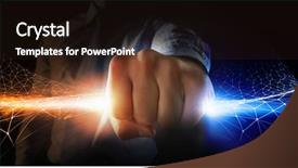  Presentation with stream - Amazing PPT theme having man catch stream of light backdrop and a wine colored foreground