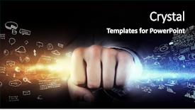  Presentation with stream - Theme consisting of man catch stream of light background and a black colored foreground