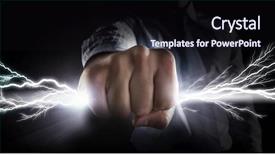  Presentation with stream - PPT layouts with man catch stream of light mixed media background and a wine colored foreground