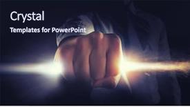  Presentation with stream - Cool new PPT theme with man catch stream of light mixed media backdrop and a wine colored foreground