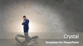  Presentation with rat - Cool new slides with man caught in mouse trap backdrop and a gray colored foreground