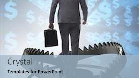  Presentation with risk - Colorful theme enhanced with man caught in mouse trap in risk business concept backdrop and a light blue colored foreground