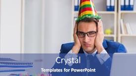  Presentation with birthday - Slide set with man-celebrating-birthday background and a ocean colored foreground