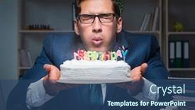  Presentation with birthday - Audience pleasing presentation theme consisting of man-celebrating-birthday backdrop and a ocean colored foreground