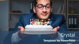  Presentation with birthday - Cool new presentation design with man-celebrating-birthday backdrop and a ocean colored foreground