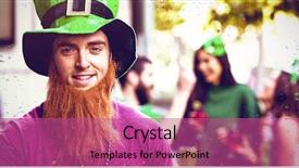  Presentation with flying - PPT theme with man celebrating st patricks day background and a coral colored foreground