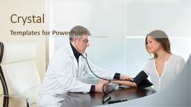  Presentation with concept high blood pressure used tablets and - Amazing PPT theme having man checking blood pressure cuff backdrop and a  colored foreground