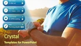  Presentation with global health - PPT theme enhanced with man checking notifications on health background and a tawny brown colored foreground