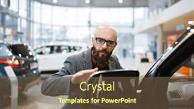  Presentation with checks - Audience pleasing PPT layouts consisting of man-checks-the-paintwork backdrop and a tawny brown colored foreground