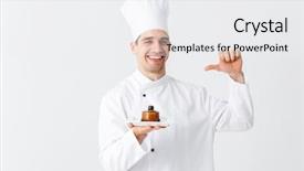  Presentation with cook chef - Audience pleasing slide deck consisting of man chef cook wearing uniform backdrop and a white colored foreground