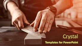  Presentation with blade - Presentation featuring man-chief-hands-with-knife background and a  colored foreground