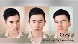  Presentation with concept - PPT theme having man choose a expression background and a lemonade colored foreground