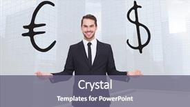  Presentation with digital euro - Beautiful slides featuring man choosing or deciding euro backdrop and a gray colored foreground