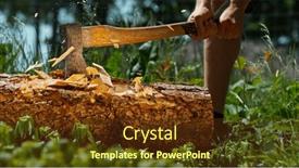  Presentation with wooden - PPT layouts with man-chopping-wooden-logs background and a tawny brown colored foreground