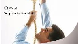 Presentation with climbing - PPT theme featuring man-climbing-a-breaking-rope background and a white colored foreground