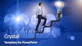  Presentation with career - PPT layouts consisting of man climbing career ladder towards background and a cobalt blue colored foreground