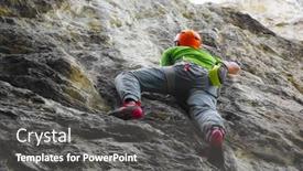  Presentation with climbing - PPT theme consisting of man-climbing background and a dark gray colored foreground