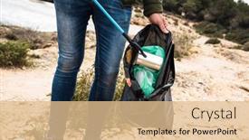  Presentation with waste - Amazing PPT theme having man-collects-with-a-reach backdrop and a lemonade colored foreground