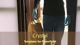  Presentation with grocery bag - Audience pleasing PPT theme consisting of man-come-in-home backdrop and a tawny brown colored foreground