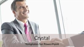  Presentation with shaking hands - Audience pleasing PPT theme consisting of man conversation - smiling mature businessman shaking hands backdrop and a light gray colored foreground