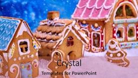  Presentation with gingerbread man - Beautiful slide deck featuring man cookies and sweet house backdrop and a red colored foreground