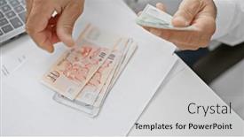  Presentation with office - Presentation design featuring man-counts-singaporean-dollars and a light gray colored foreground